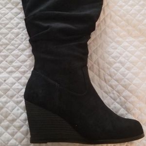 Dr. Scholl's Poe Wide Calf Women Wedge Slouch Boot